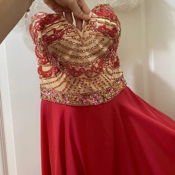 Sherri Hill Pink Gown 1942 Formal Prom Dress - Picture 2 of 7